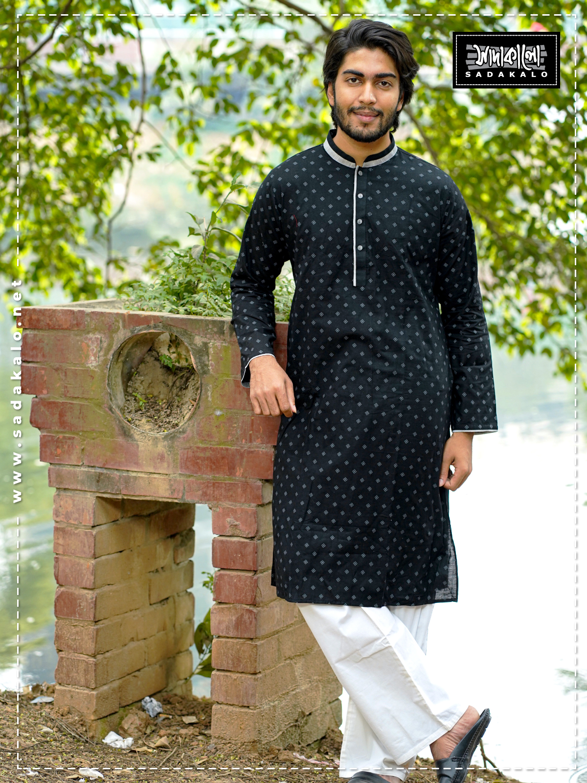 Traditional Bangladeshi Men s Casual Cotton Panjabi Sadakalo