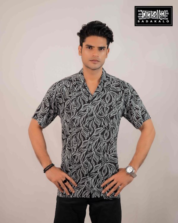 Men's Stylish Leaf Print Shirt Perfect for Casual Days - Image 2