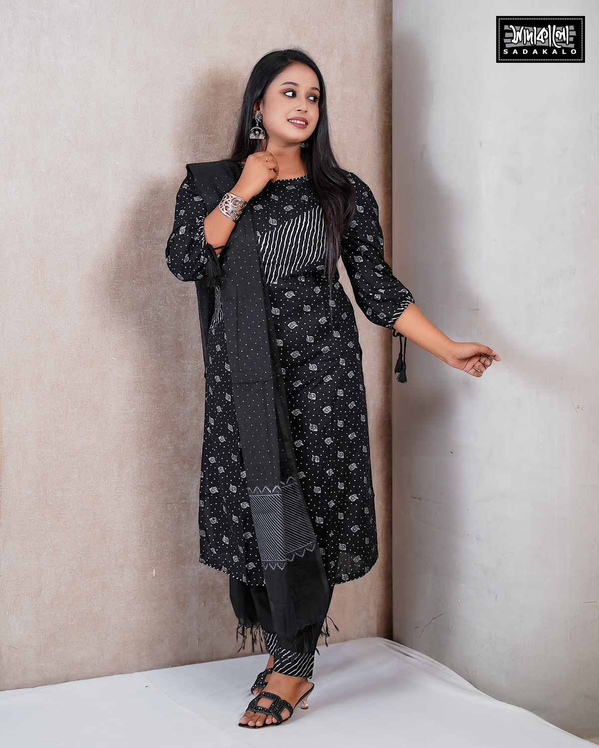 New Eid Screen Print Cotton Kameez - Image 3