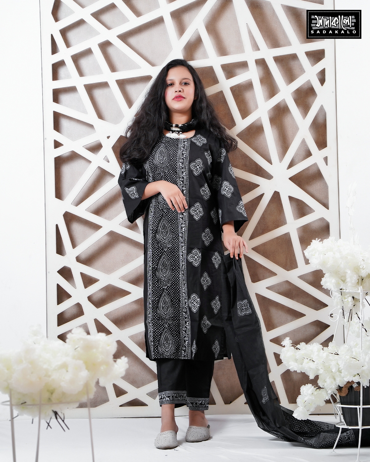 Eid Block Print Cotton Kameez - Image 3