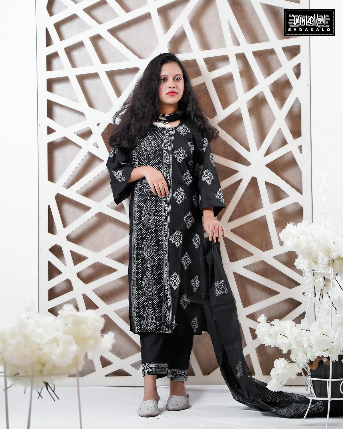 Eid Block Print Cotton Kameez - Image 2