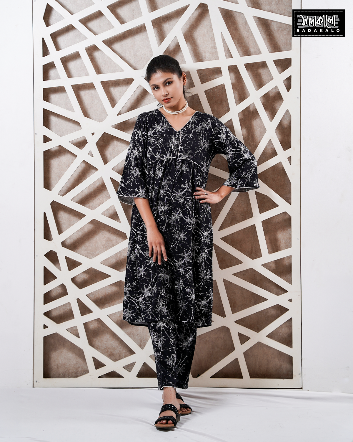 Stylish Lilen Black Co-ord Set for Eid