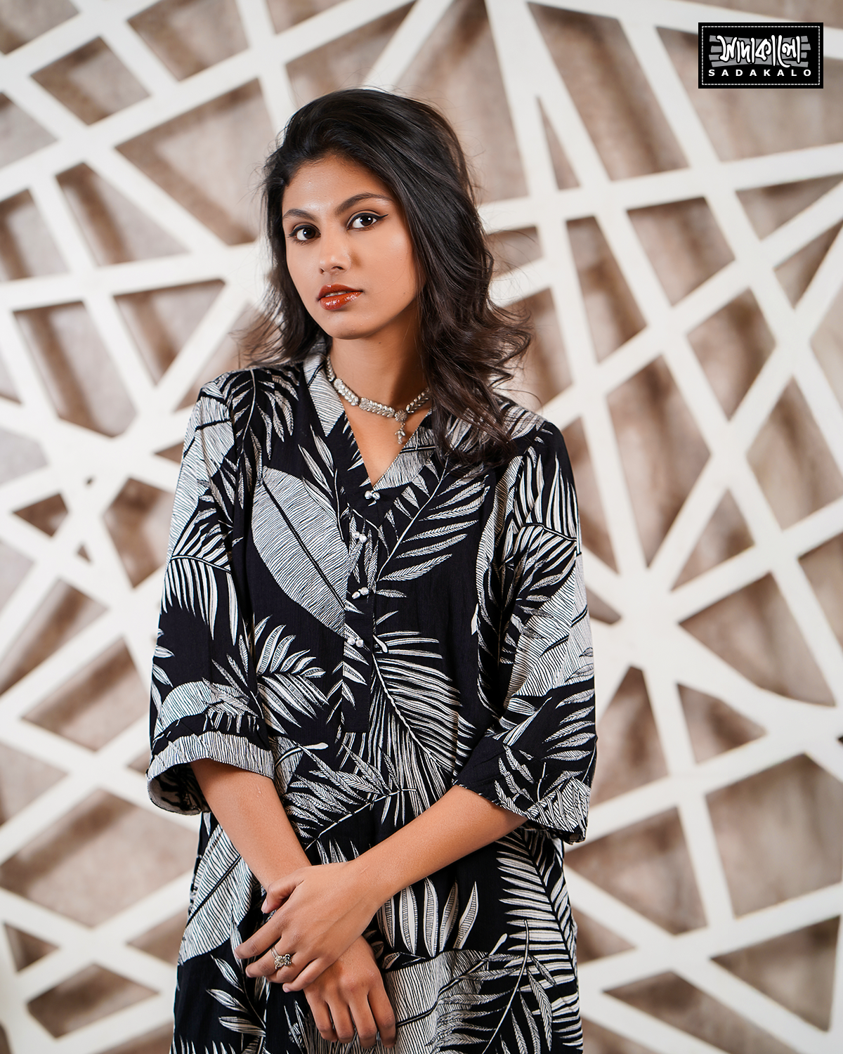Stylish Lilen Black Co-ord Set for Eid - Image 3