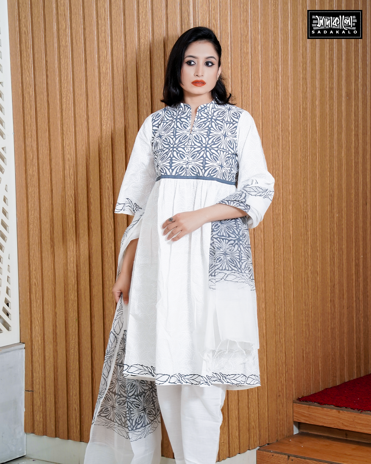 New Eid Block Print Cotton Kameez - Image 2
