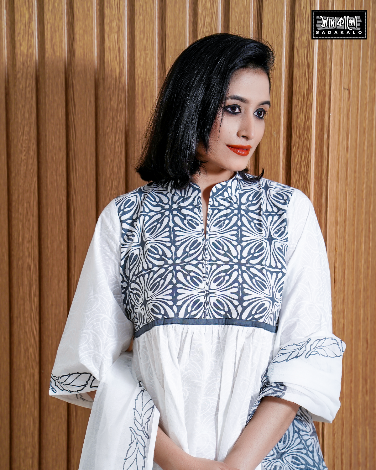 New Eid Block Print Cotton Kameez - Image 3