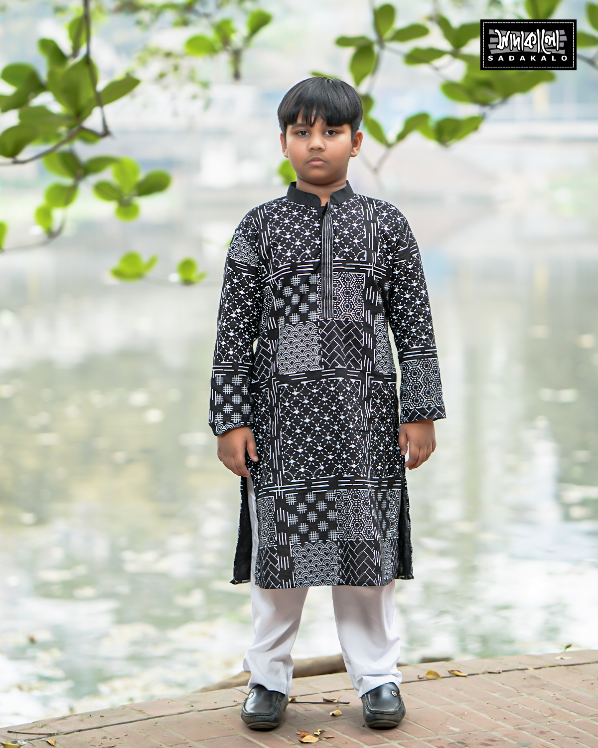 New Stylish Screen Printed Cotton Baby Panjabi - Image 3