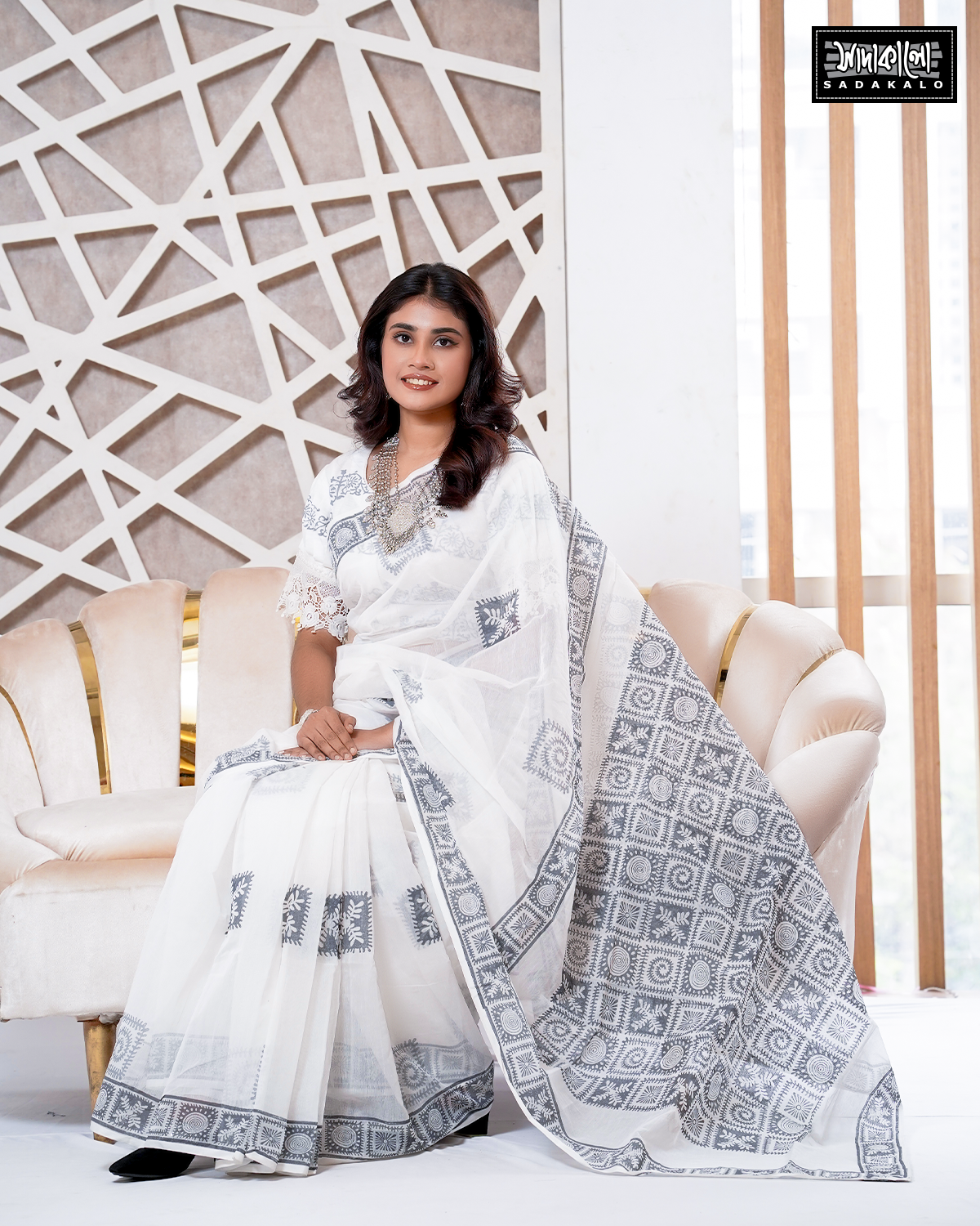 Best Quality Block Print Cotton Sharee for Eid Festival