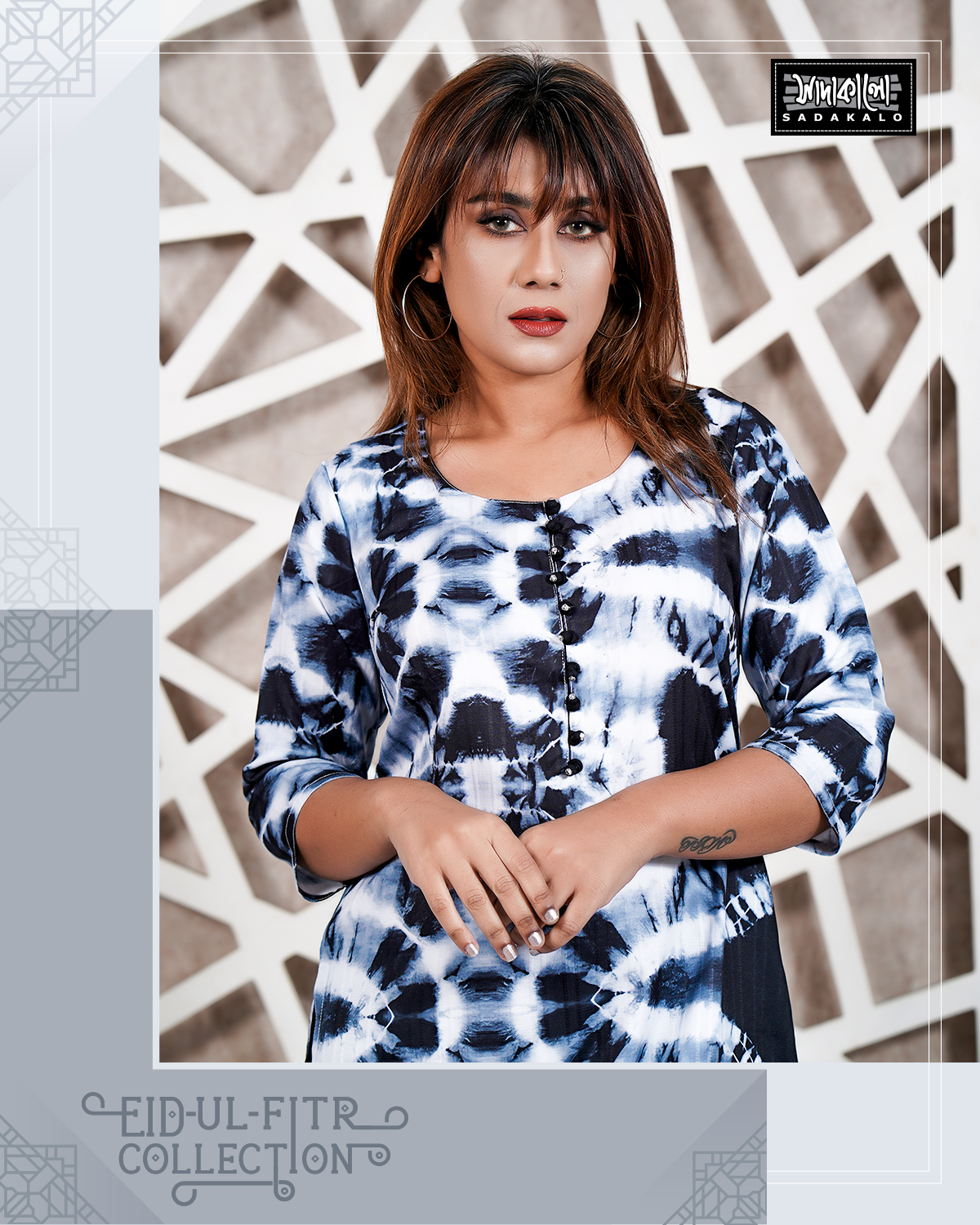 Eid New Block Print Lilen Single Kameez