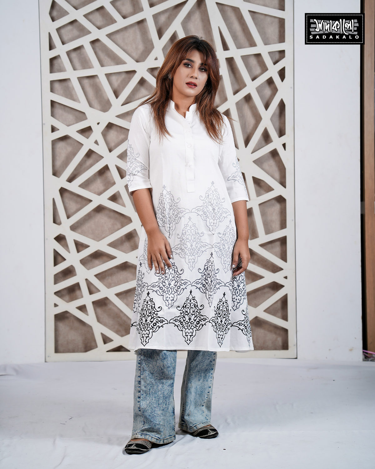 Eid Special Media Screen Print Single Kameez - Image 2