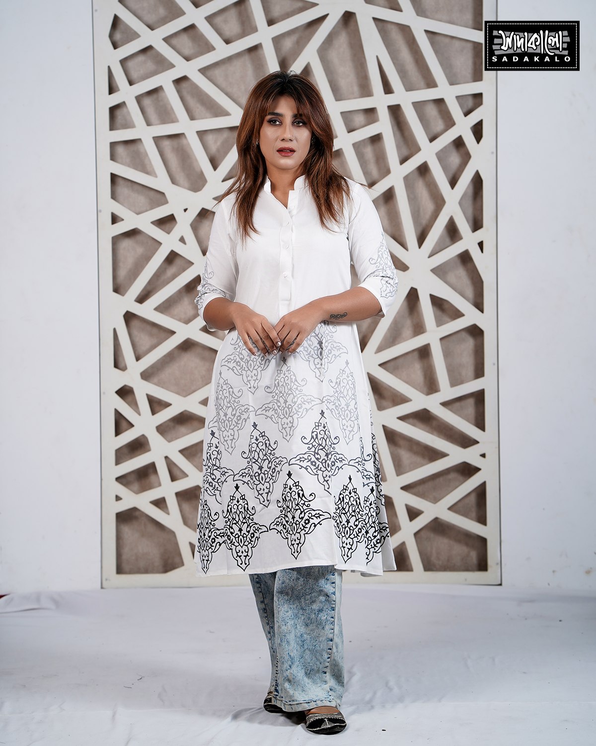 Eid Special Media Screen Print Single Kameez - Image 3