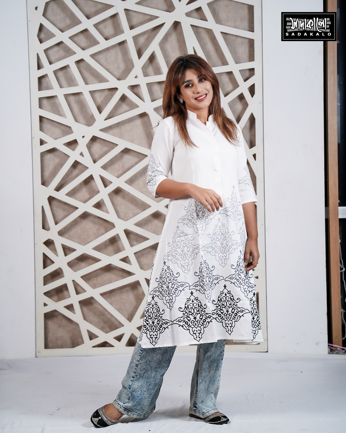 Eid Special Media Screen Print Single Kameez - Image 4