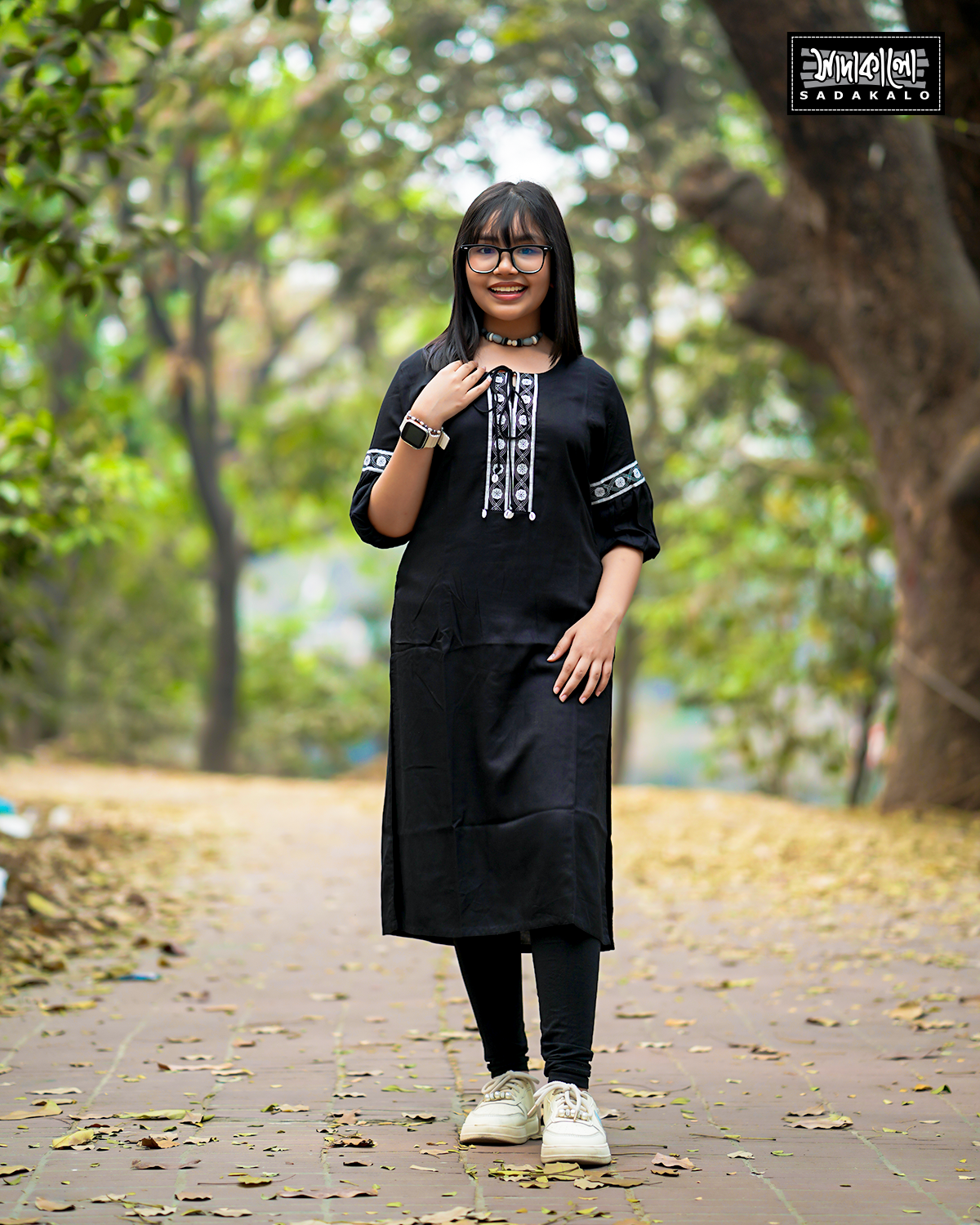 Screen Print Lilen Black Color Single Kameez