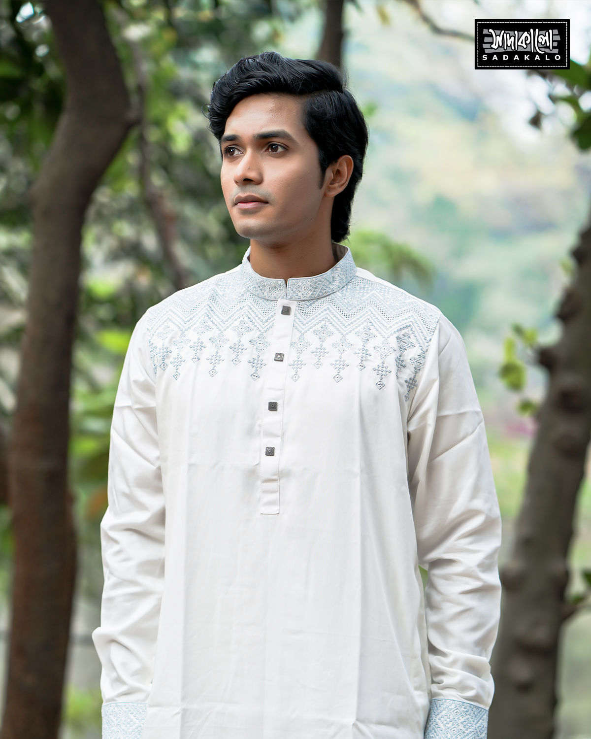 Embroidered Cotton Fabric Panjabi