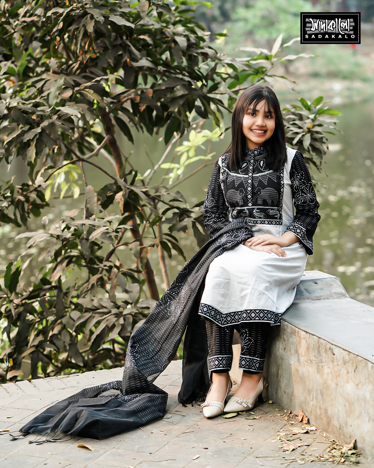 Media Screen Print Cotton Kameez