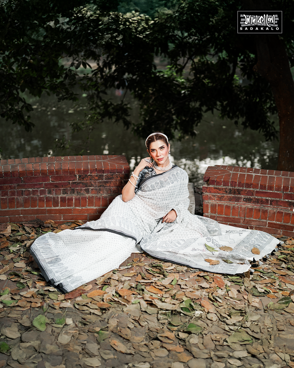 Block Printed Half Silk Sharee